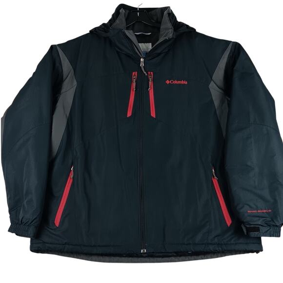 Columbia Omni Shield Jacket Coat Mens XXL Black/Gray Waterproof Outdoors Hooded - Picture 1 of 12